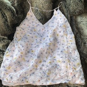 Loft Floral Crochet Tank